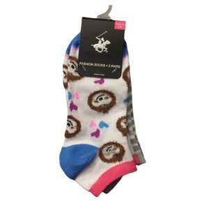 Sloth and Stripe 2 pack Ankle Socks
